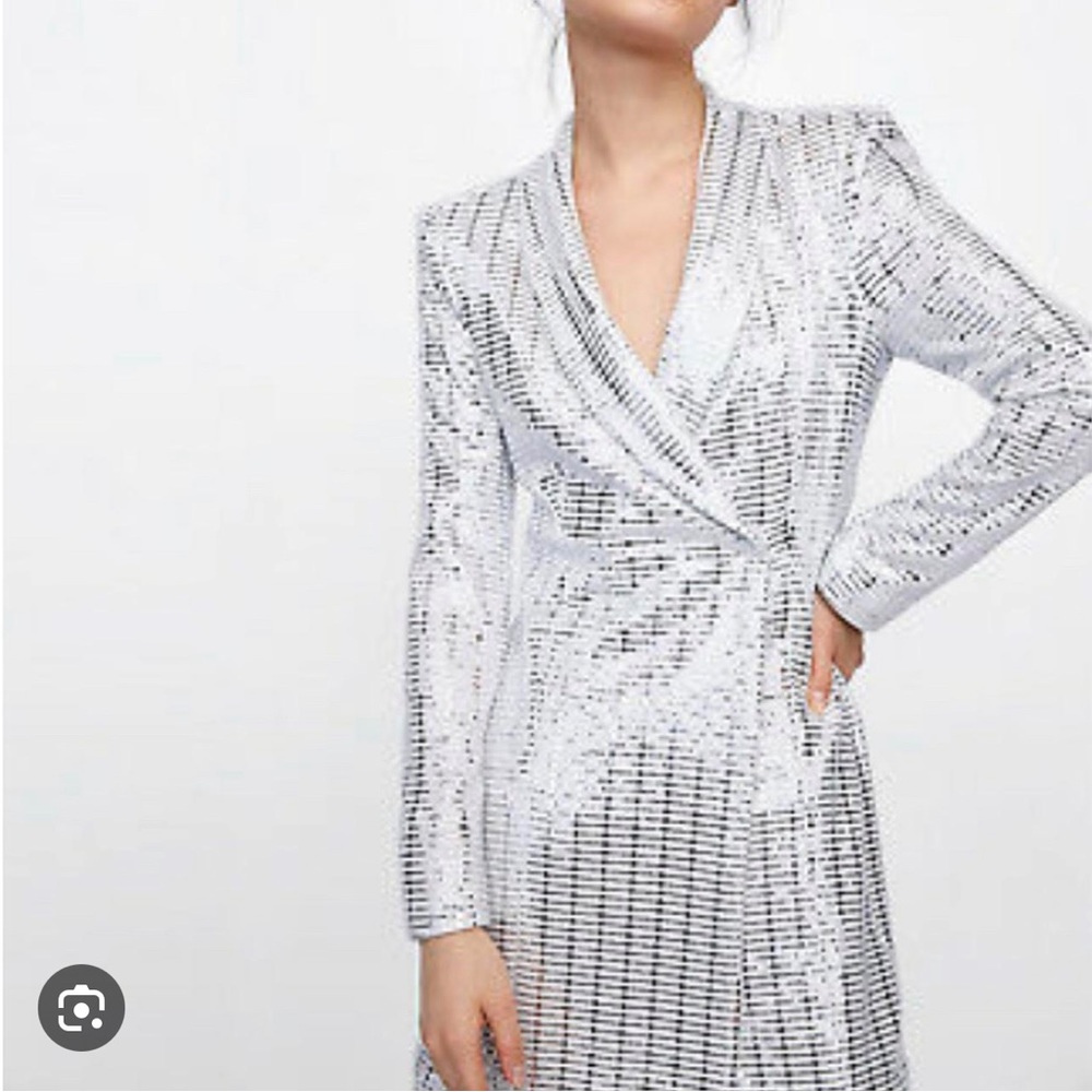 Zara sequin blazer dress